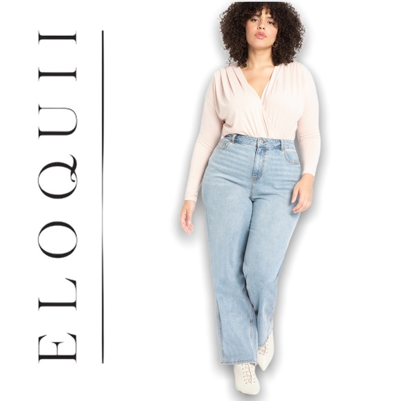 ELOQUII | Draped Surplice Bodysuit - Picture 3 of 5